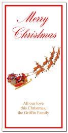 Christmas Santa and His Reindeer Flying Cards  4